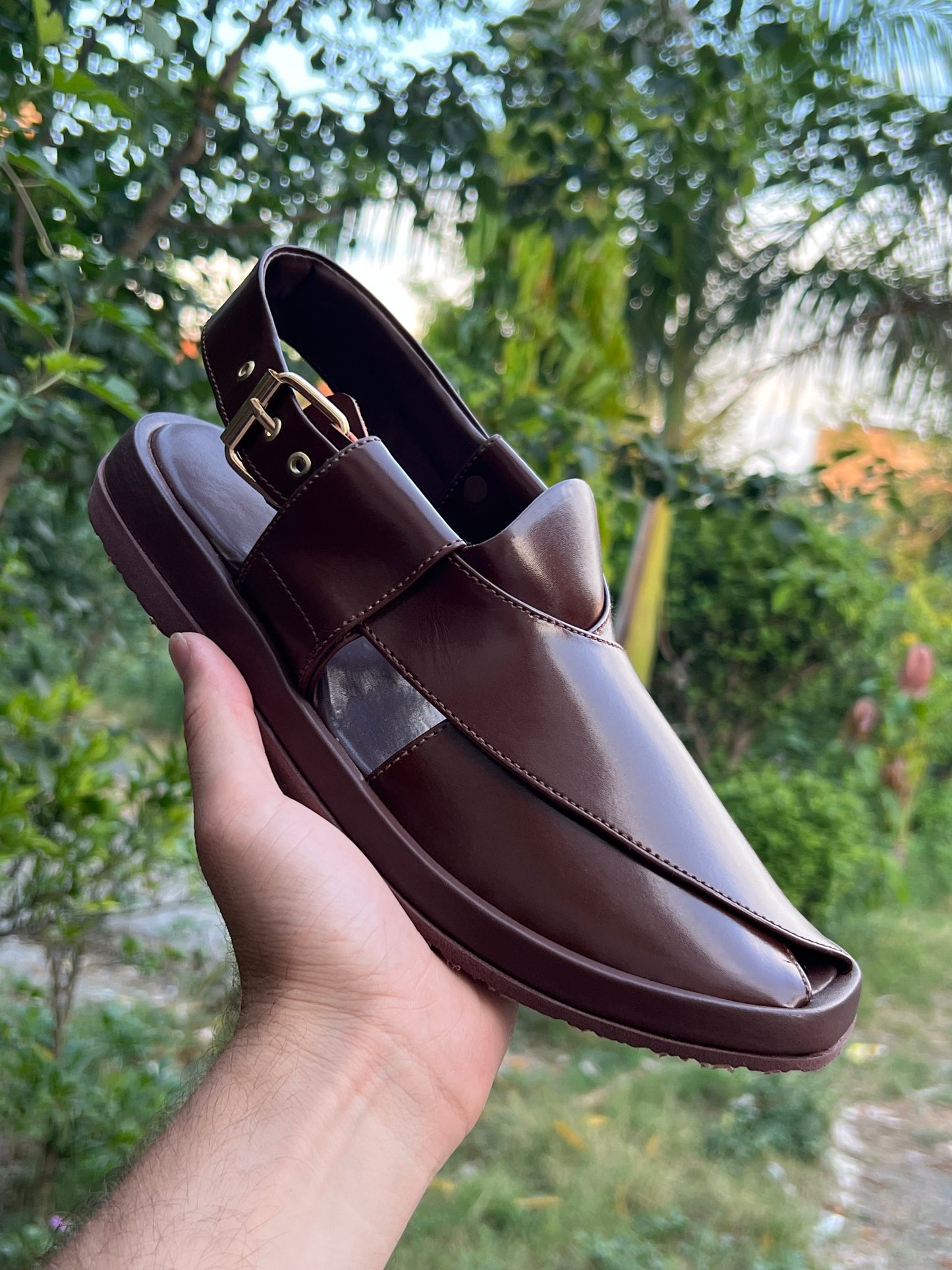 Dark Brown Aura GoGo Sandal By LuxureWear
