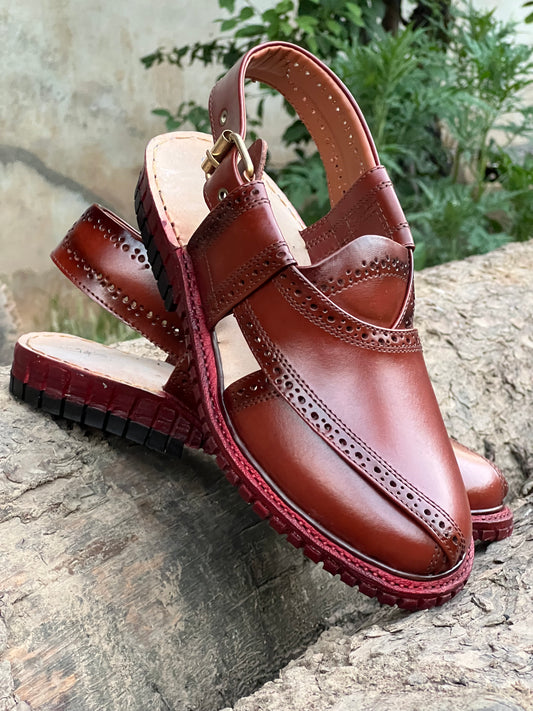 Kingra Sandal By LuxureWear(Red Brown)