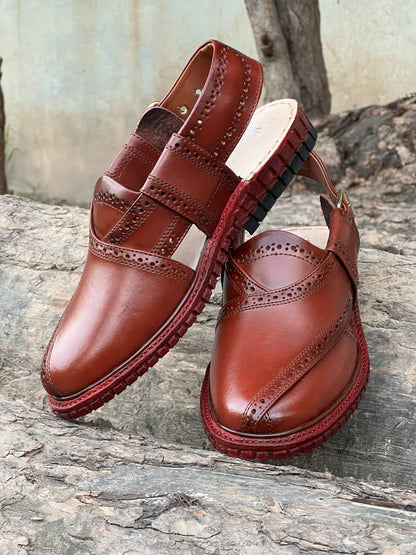 Kingra Sandal By LuxureWear(Red Brown)