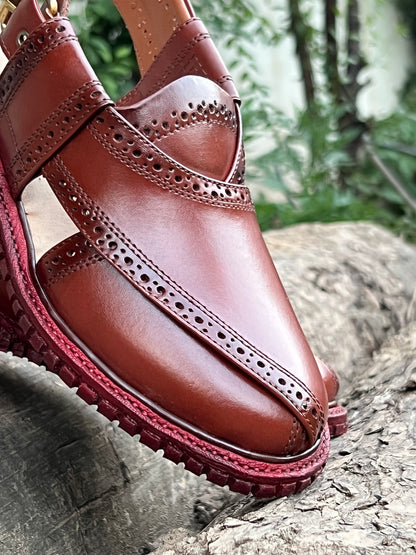 Kingra Sandal By LuxureWear(Red Brown)