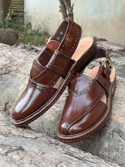 Kingra Sandal By LuxureWear( Dark Brown )