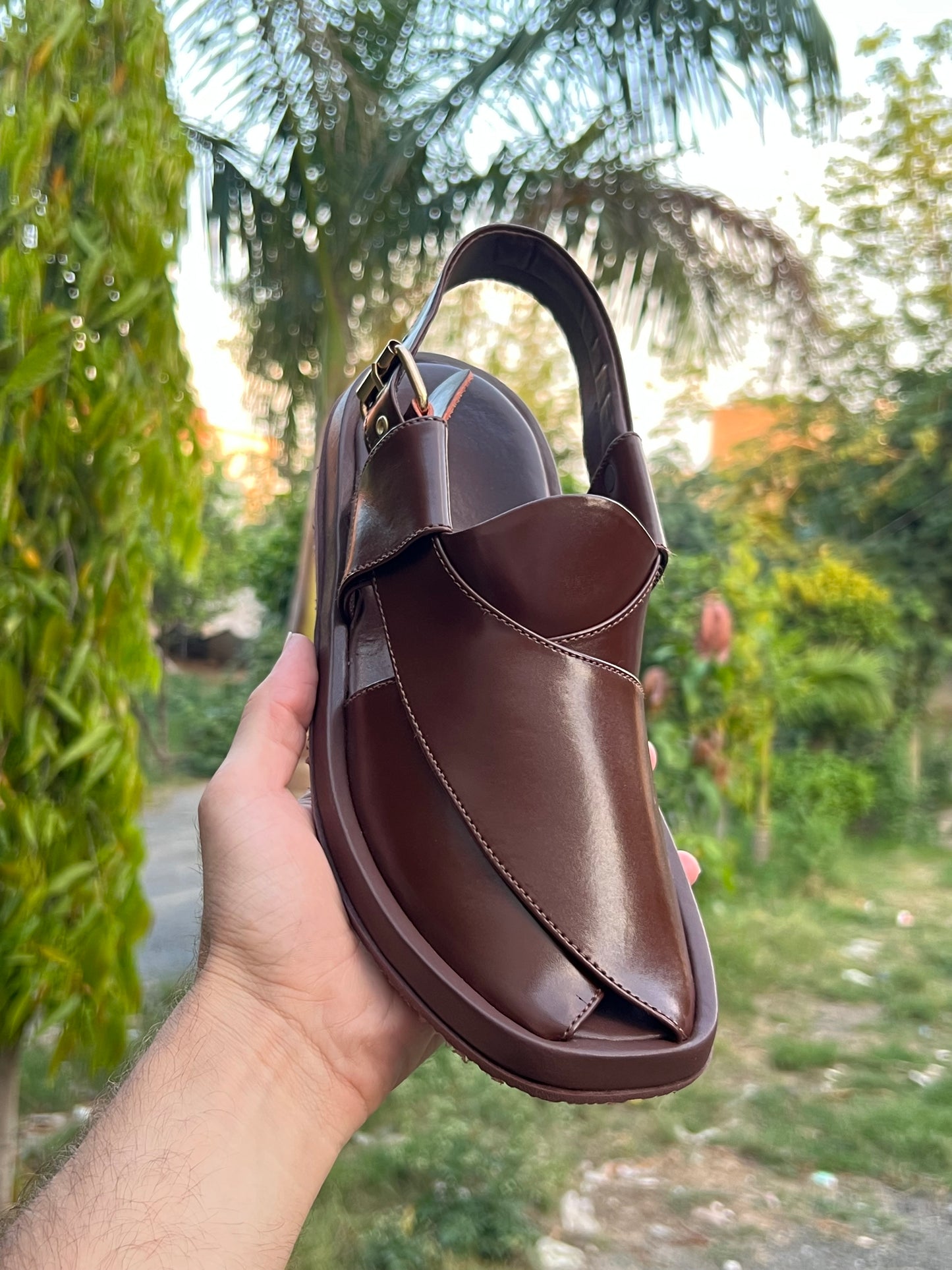 Dark Brown Aura GoGo Sandal By LuxureWear